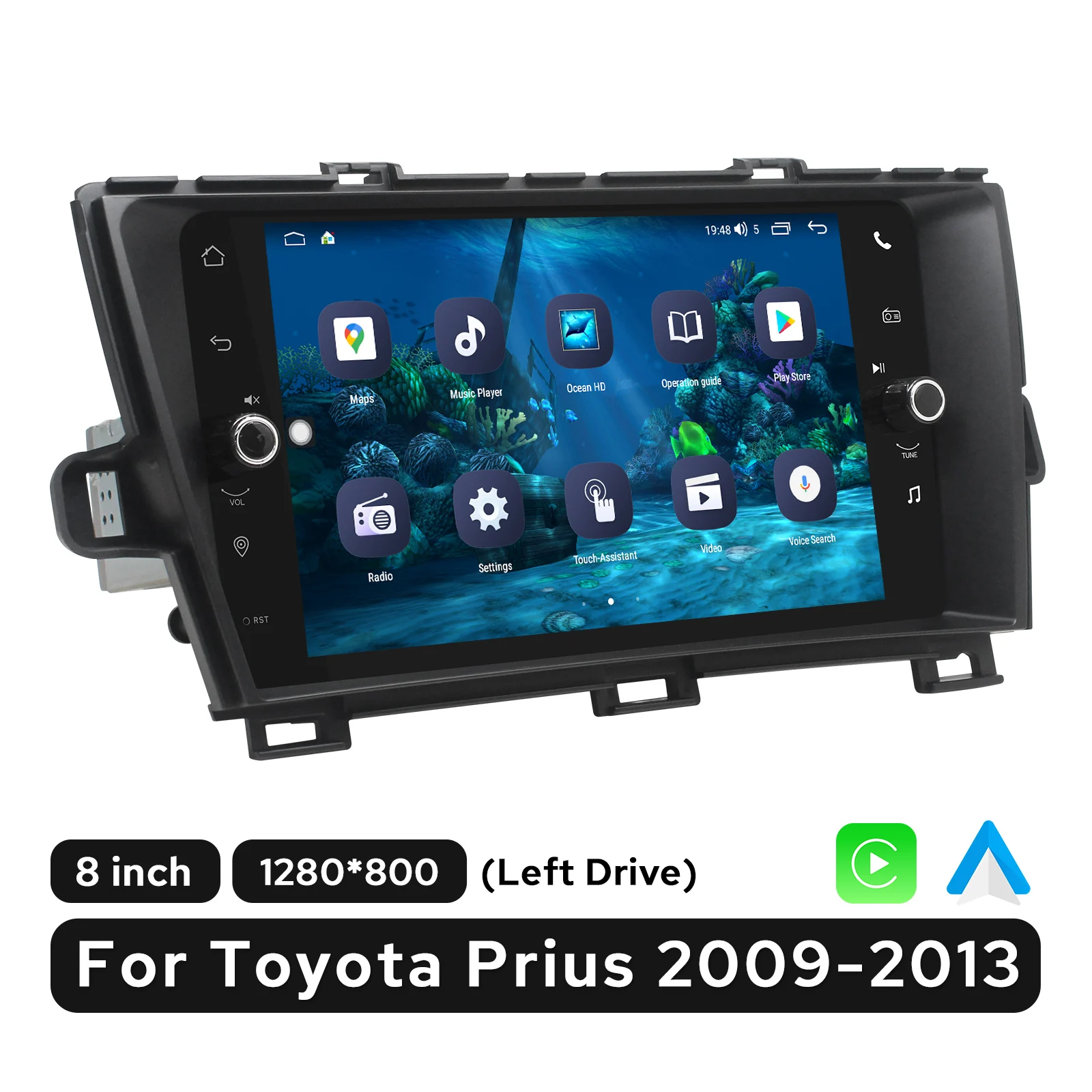 

Автомобильный радиоприемник Joying 8 дюймов, стерео головное устройство для Toyota Prius 2009-2013, Android, автомобильный Carplay, беспроводная поддержка, JBL камера, рулевое колесо
