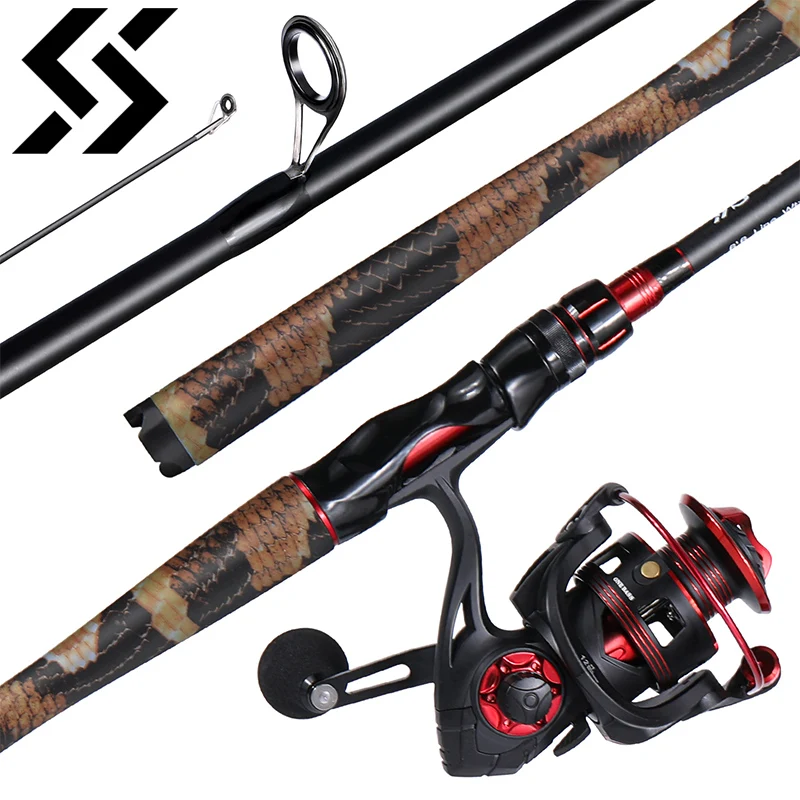 

Sougayilang Portable 3 Sections Fishing Rod Combo Fishing Rod and 1000 -2000 Series Spinning Reel Set Pesca Fishing Tackle