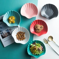 nordic simple ceramic bowls creative snacks dessert plates cute shell bowls household salad bowls student tableware