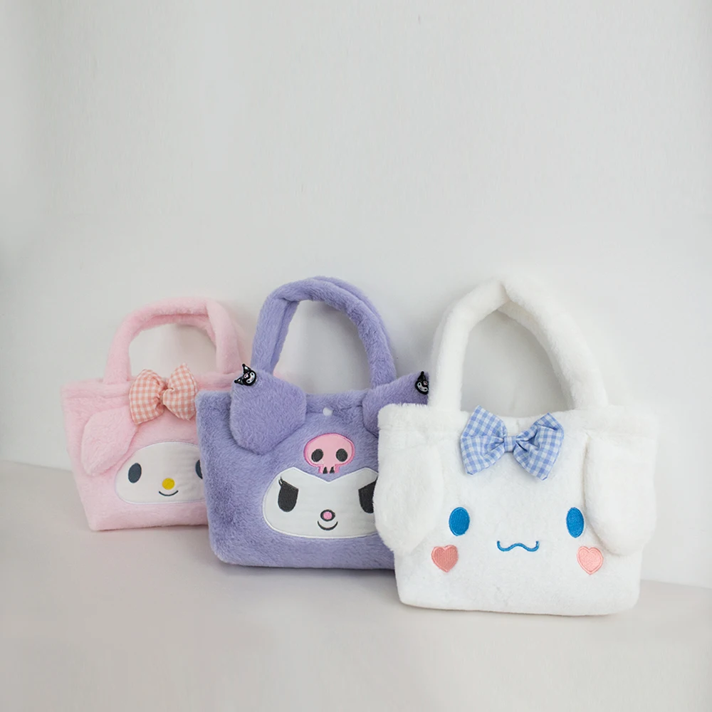 Sanrio Hello Kitty Plush Handbag Cute Kuromi Bag My Melody Cinnamoroll Mini Backpack Backpacks for Girls Kids Bags Child Kawaii