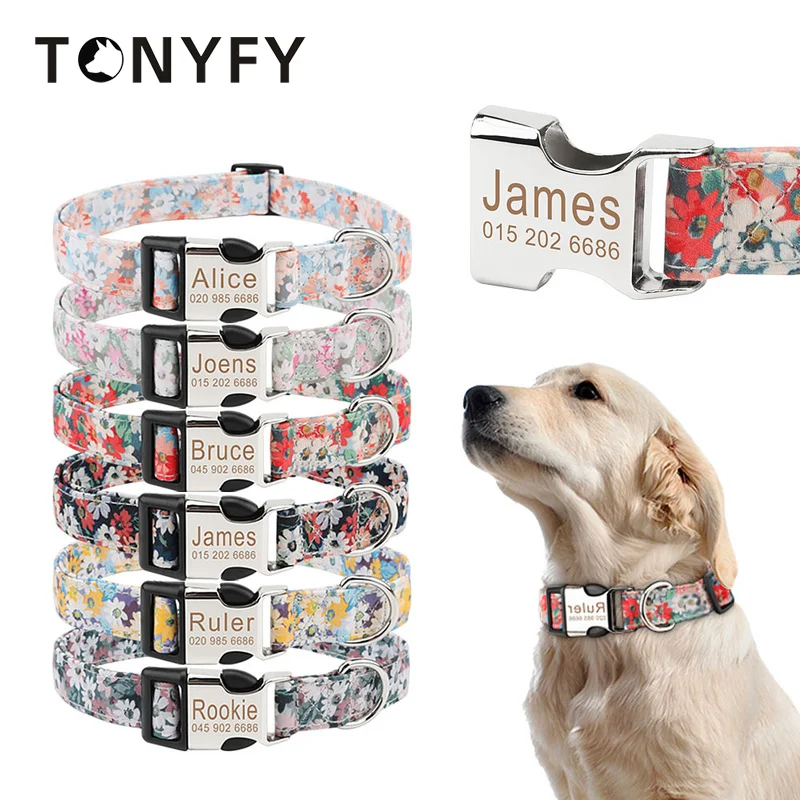 Ошейник для собак и кошек регулируемый ошейник с гравировкой имени большой