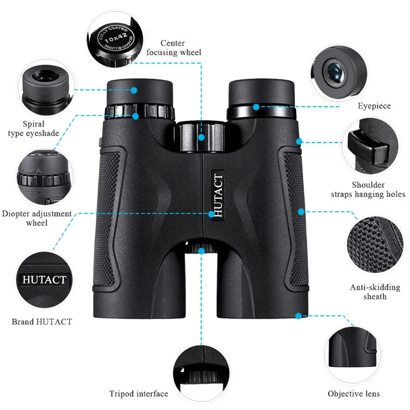 Бинокль 10x42 HD водонепроницаемый для наблюдения за птицами туризма охоты |