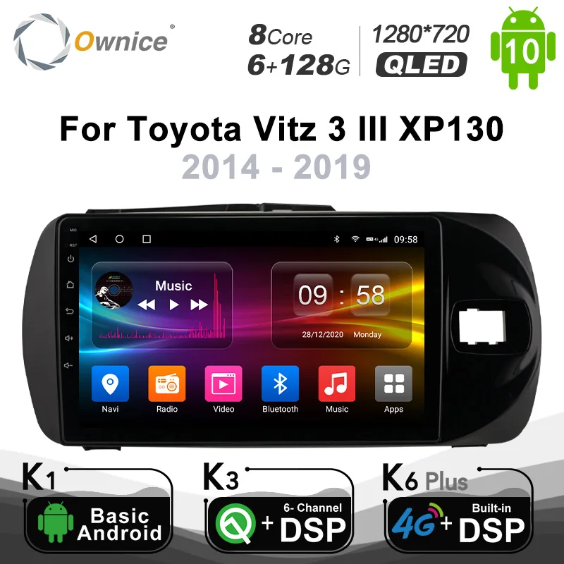 

Android 10.0 6G+128G Car Radio Stereo for Toyota Vitz 3 III XP130 2014 - 2019 Auto Audio GPS 4G LTE System head unit 1280*720