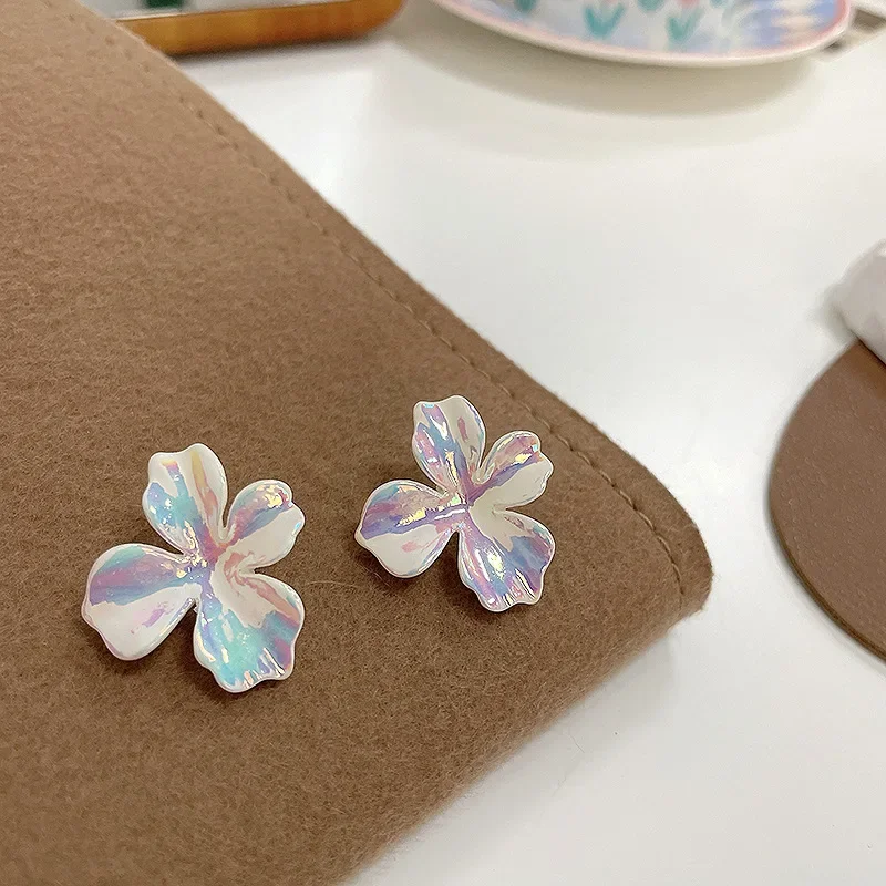 S925 Серебряные иглы с цветком камелии серьги во французском стиле лесная система