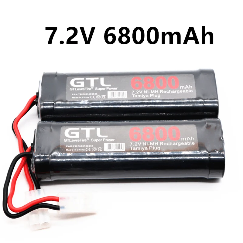 

100% Original 7.2V Battery 6800mah NiMH Batteries Pack For RC Car Truck Buggy Boat Tank Ni-Mh Baterias gray supper power
