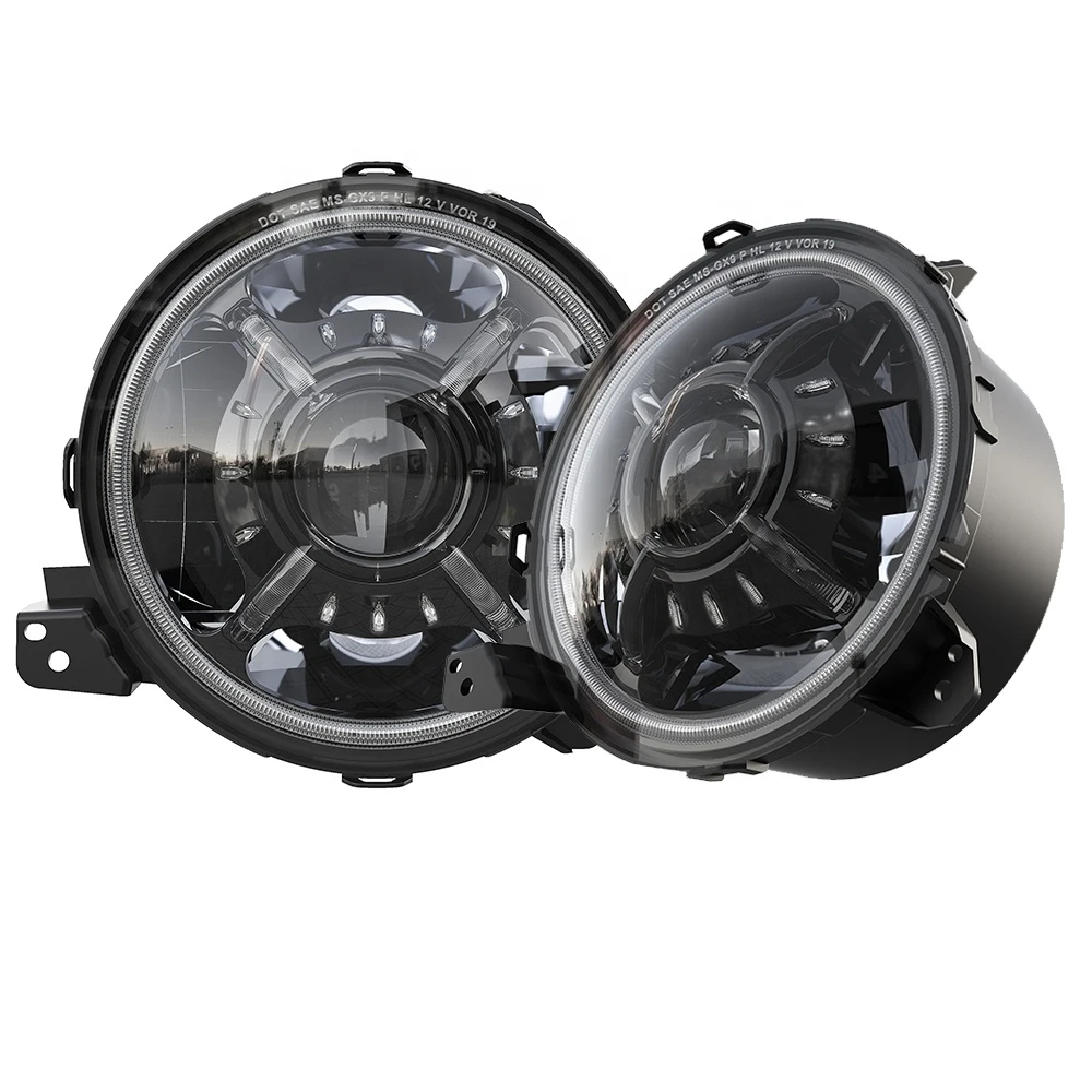 

JL headlights 9" Round Halo Led Headlight Black 12V 24V Sealed Beam 9 inch