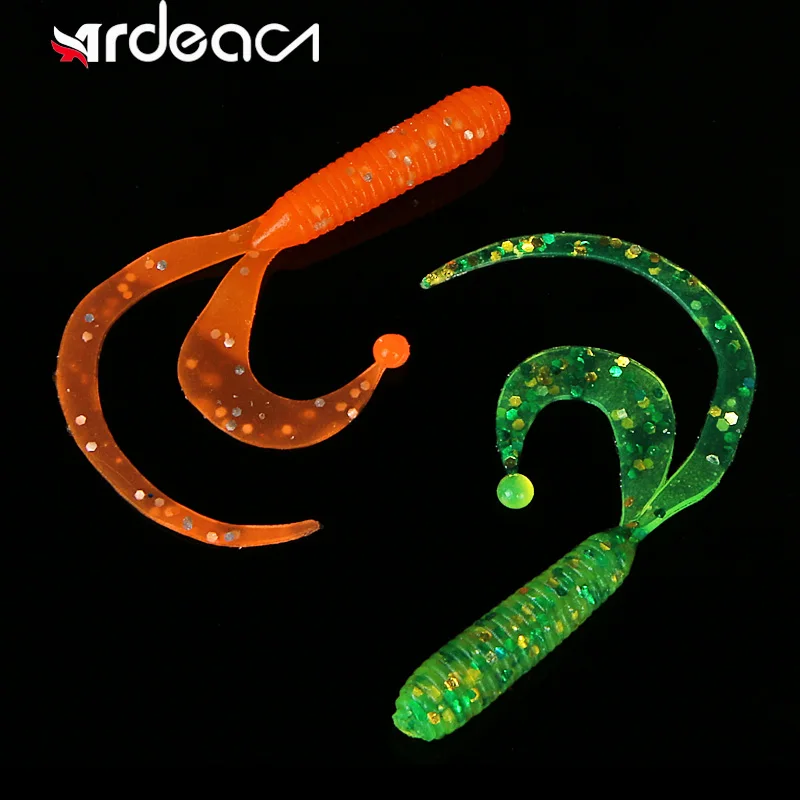 

Ardea 10pcs Soft Lure 70mm/1g Silicone Creature Beetles Baits Spiral Curly Worm Elf Tail Trident Wobbler Jig Fishing Goods
