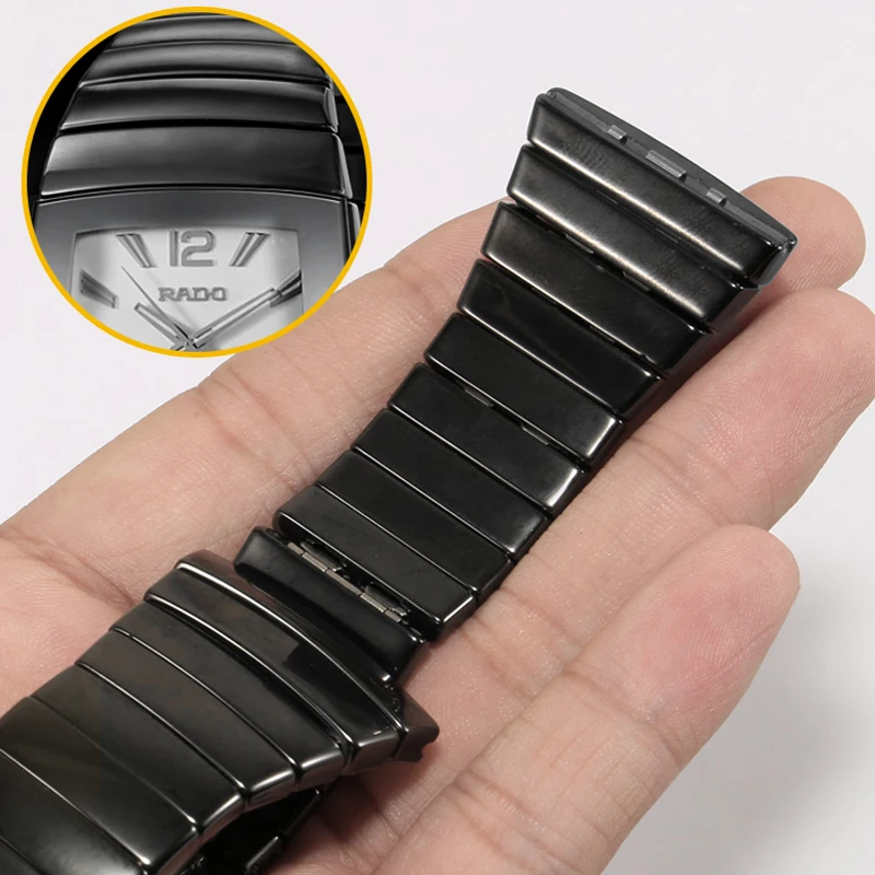 High end ceramic strap is applicable to Rado Sintra series strap. Black ceramic bracelet for women and men is 17mm 29mm 26m
