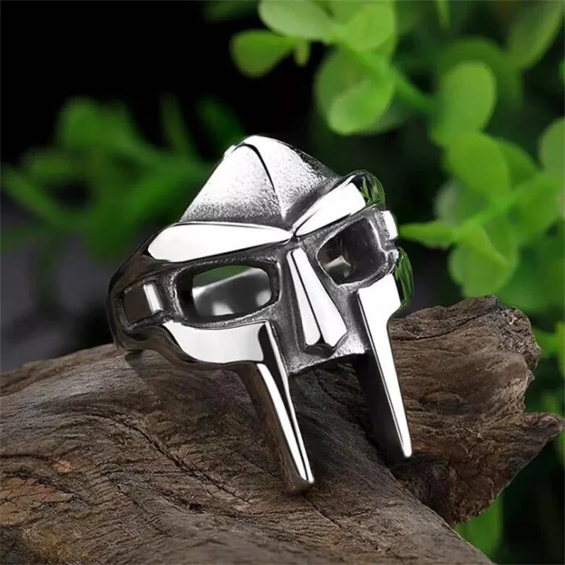 

Silver Color Spartan Mask Ring for Men Punk Hip Hop Party Jewelry