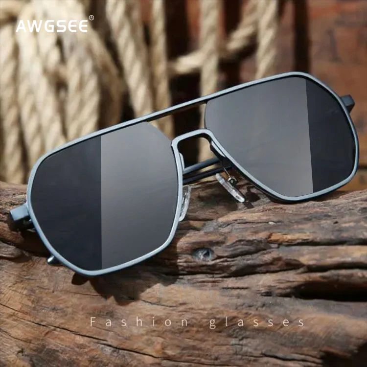 

Polygon Aluminum Magnesium Men's Sunglasses TAC 1.1mm Thickness Lens Polarized Driving UV400 Sunglasses Photochromic Lenses 8692
