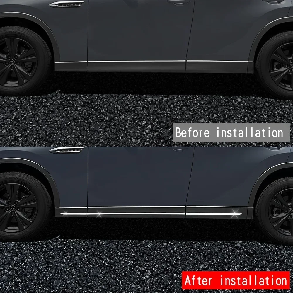 Для Mazda CX60 CX 60 2022 2023 2024 стальные полоски для боковой двери накладки наклейки