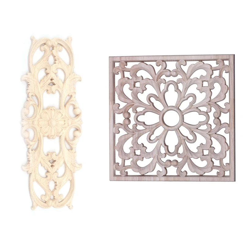 

2 шт., резная аппликация из резины и дерева, 22,5x8 см, 20x20 см
