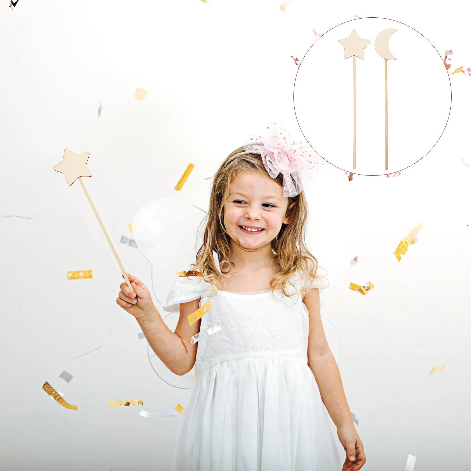 

8 Pcs Handmade Wand Role Play Outfits Magical Girls Wooden Wands Child Toy
