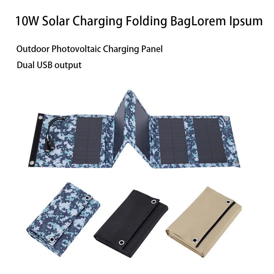 

Flexible Solar Panel 5V 2USB Portable Waterproof Plate for Cell Phone Power Bank 10W Battery Charger Outdoor Tourism Fishing