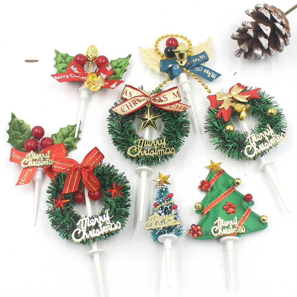 Топпер на Рождественский торт Мини Рождественская елка капкейк украшения новый