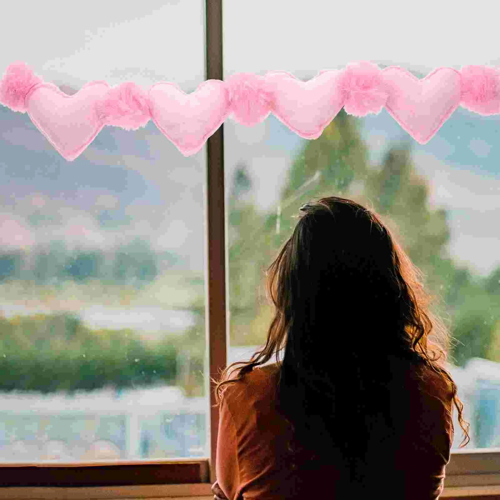 

Garland Pom Heart Felt Banner Day Wedding Decoration Wall Party Garlands S Valentine Valentines Hanging Ornament Decor Bunting