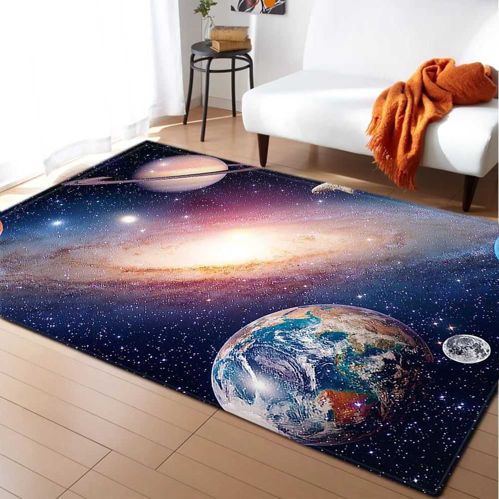 

Galaxy Space Stars 3D Carpets for Living Room Bedroom Non-slip Large Area Rugs Hallway Entrance Door Mat Bathmat Home Decoration
