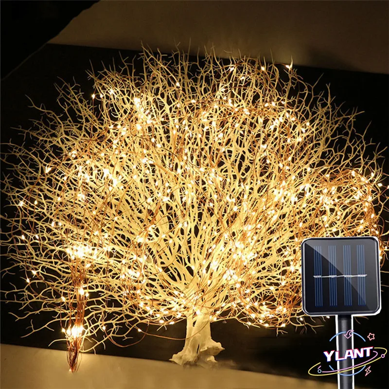 

Уличная светодиодная гирлянда на солнечной батарее, 200 светодиодов