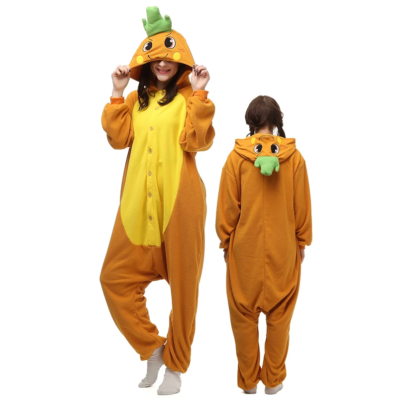 ELEIMOS Halloween Onesie Cartoon Carrot Pajama For Adult Women Men Animal Kigurumis Pyjamas Homewear Cosplay Party Costume