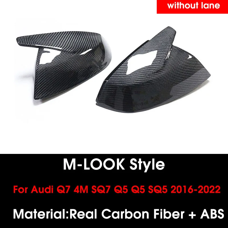 Настоящее углеродное волокно, сменная крышка бокового зеркала заднего вида, боковая крышка для Audi Q7 4M SQ7 Q5 Q5 SQ5 2016-2022
