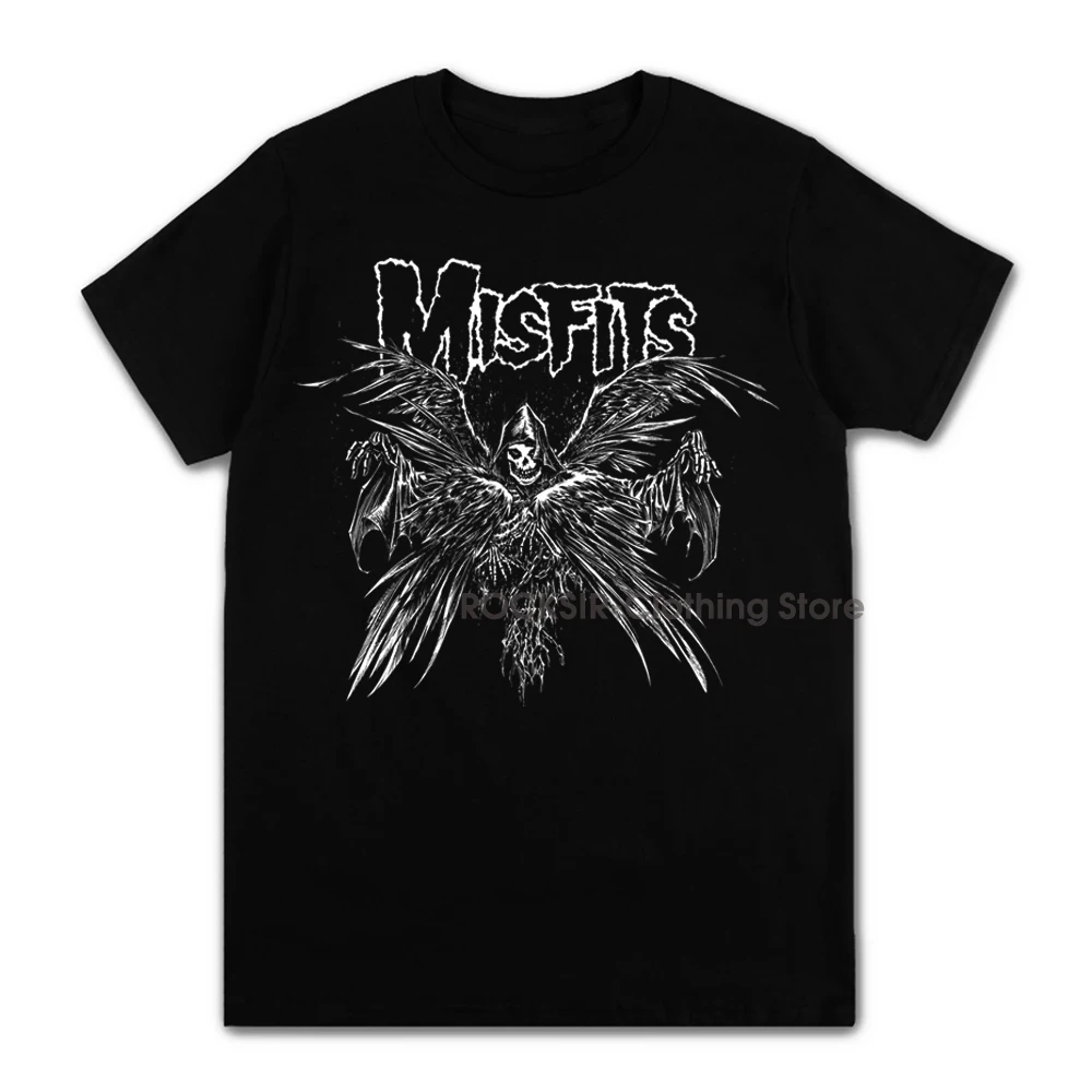 

Misfit Vintage Print T Shirt Mens Oversized 100% Cotton Unisex T-shirts Punk Rock Band Music Album Tees Harajuku Male Tops