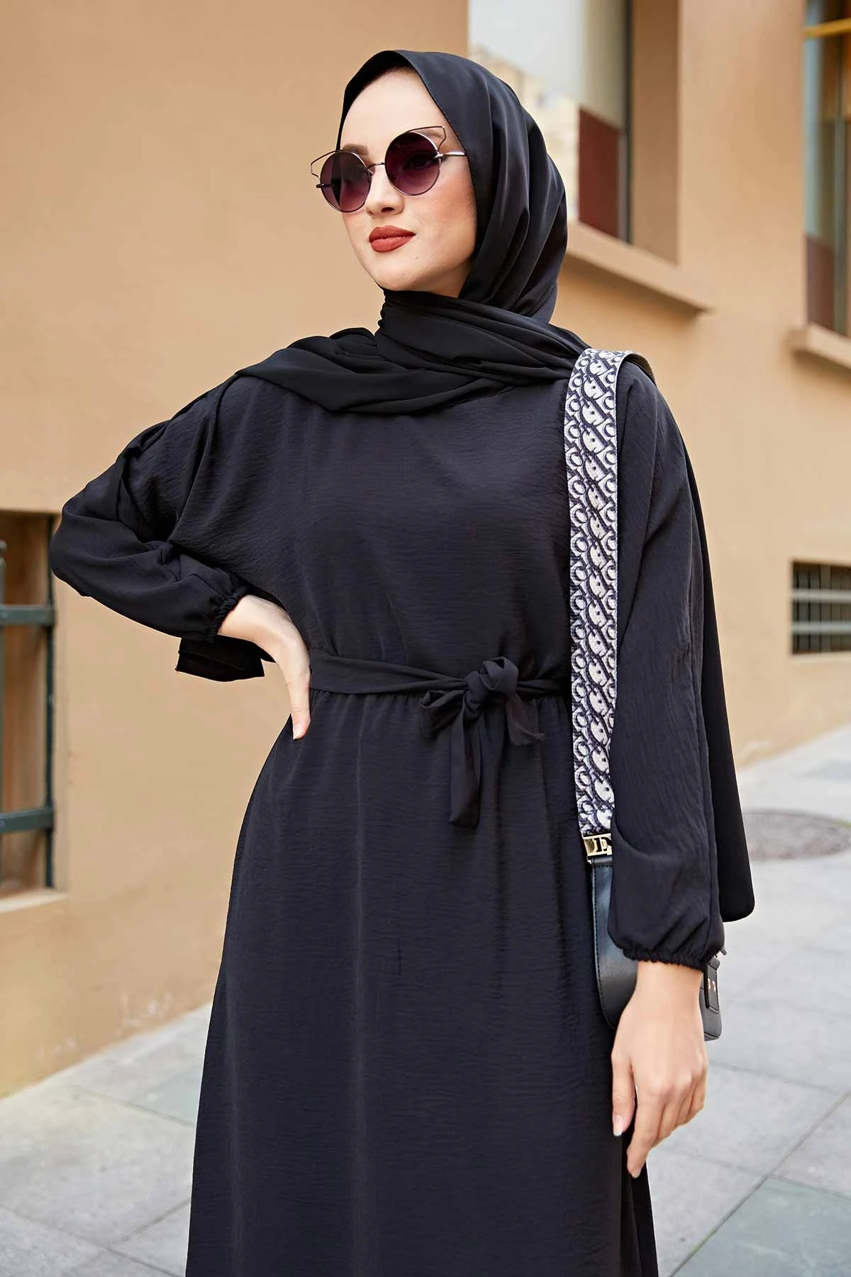 Женское длинное платье-хиджаб с рукавом летучая мышь