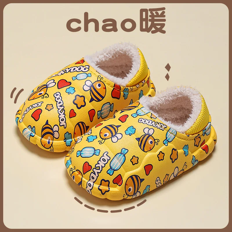 Зимняя детская сумка для малышей и хлопковые тапочки домашние непромокаемые