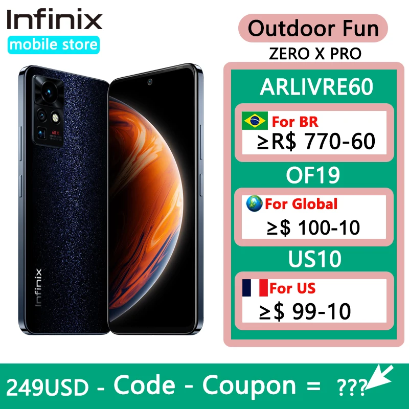 Pre-sale Infinix ZERO X PRO 8GB 128GB 6.67'' Display Smartphone Helio G95 120Hz Refresh Rate 108MP Camera 45W Super Charge