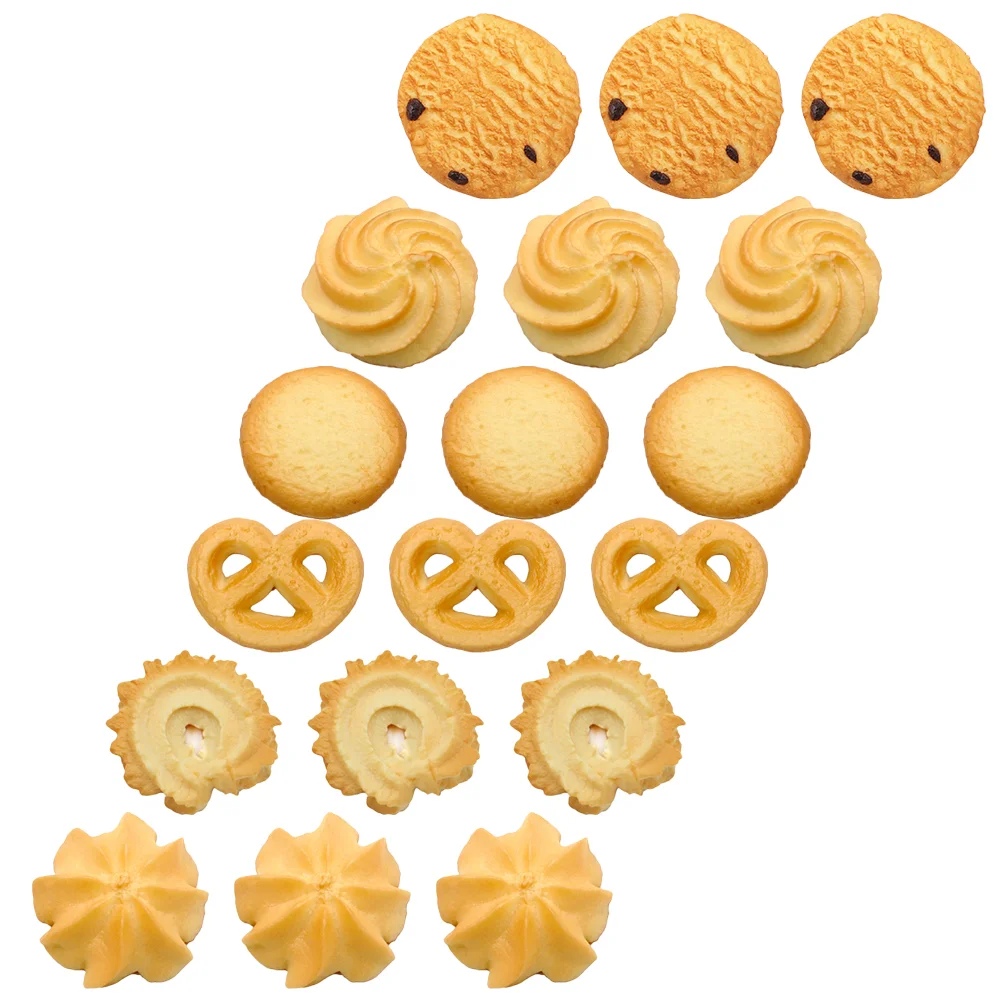 

18Pcs Artificial Fake Cookies Simulation Realistic Biscuit Dessert for Decoration Display Toy Props Model
