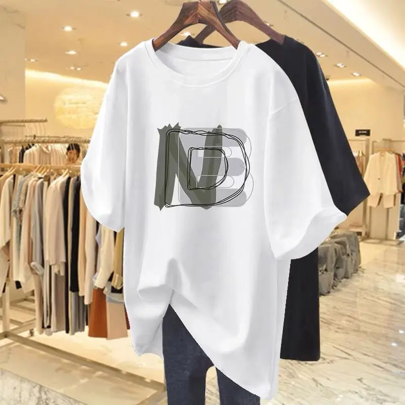 Женская футболка с круглым вырезом коротким рукавом и принтом из натурального