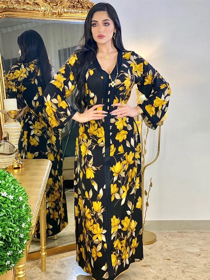 Ramadan Eid Mubarak Dubai Abaya Saudi Arabic African Dresses For Women Robe Longue Femme Kaftan Turkey Islam Muslim Hijab Dress