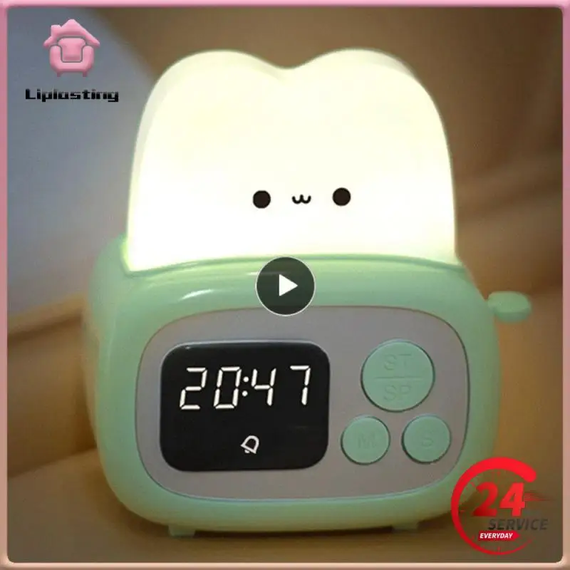 12*10.5*9cm Childrens Alarm Clock The New Chargeable Timer Alarm Clock Bell Alarm Clock Cute 158g