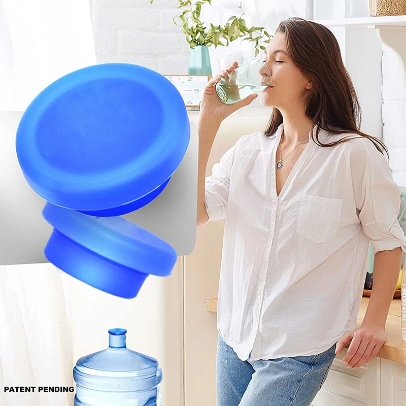 3 adet su şişesi yedek kapak 3/5 galon su sürahileri kapak stoper silikon Top içme için kapak kova Anti sıçrama