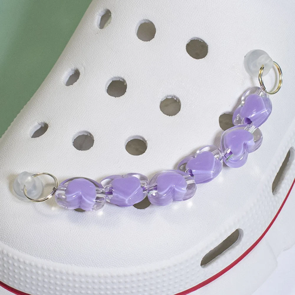 1 Pc 3D Croc Shoes Charms Gold Silver Bling Heart Chain Shoe DIY Metal Decoration Pendant Buckle For Gift Shoelace Accessories