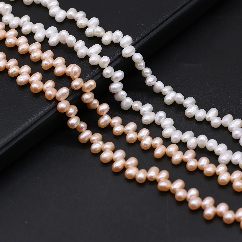 

Natural Freshwater Pearl Beads Orange White Mother of Pearl Loose Beads For Jewelry Making DIY Bracelet Necklace 15"Strand 5-6mm