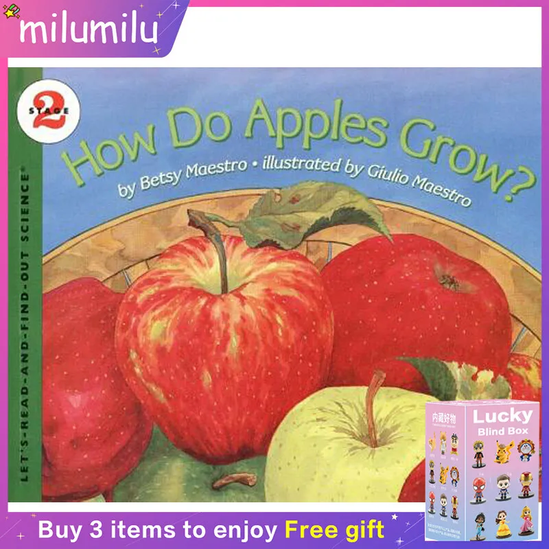 

MiluMilu, как расти яблоки, английская оригинальная книга с научными изображениями