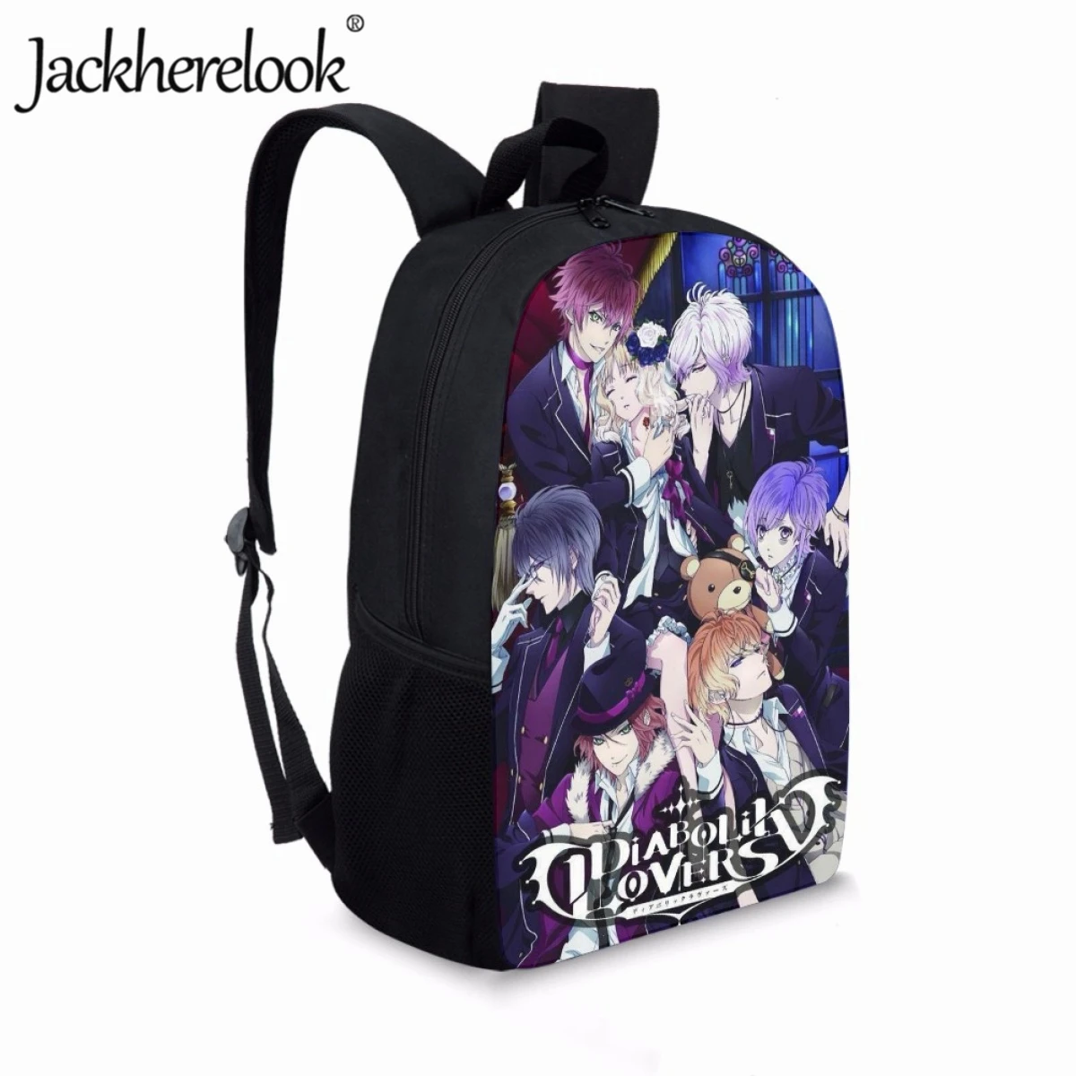 Jackherelook Girl's School Bags Anime Diabolik Lovers Pattern Book Bags Fashion Large Capacity Travel Backpack Teenagers Mochila