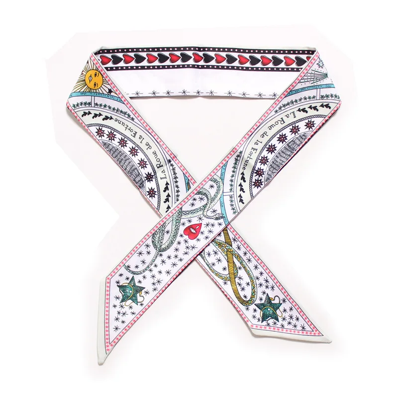 

Новинка 2021, Модный маленький Шелковый женский шарф с принтом в Корейском стиле, женская сумка с ручками, ленты, повязка на голову, маленькие ...