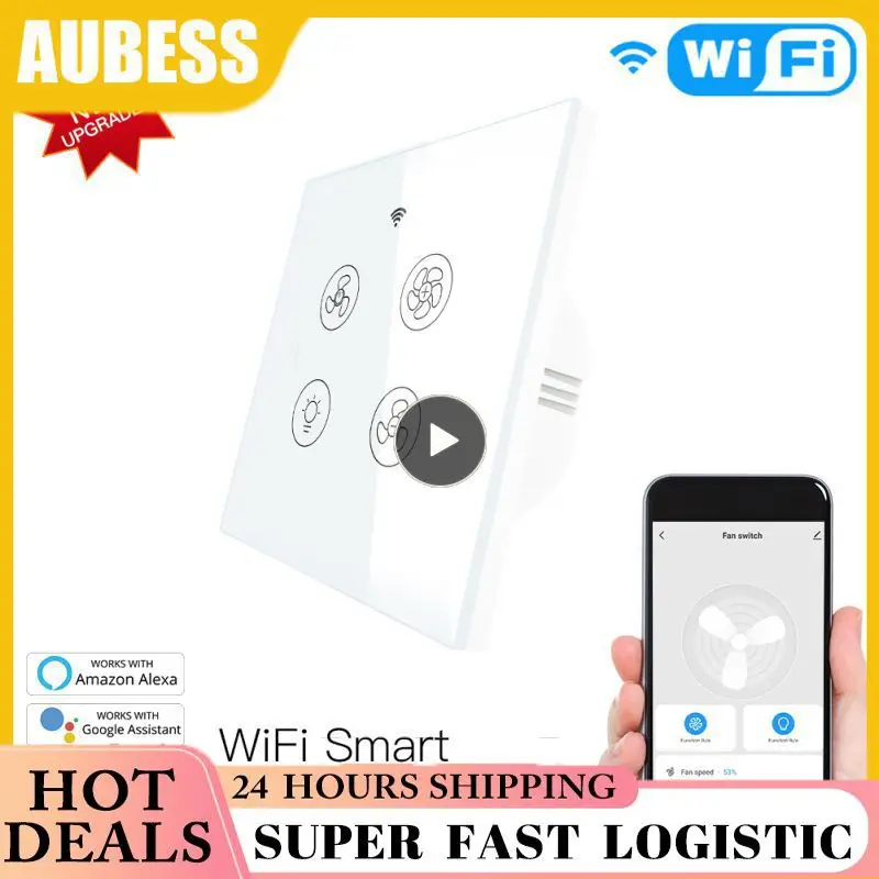 

Work With Alexa Google Home Smart Ceiling Fan Light Switch 2/3 Way Control Smart Switch Smart Life Rf433 Wifi Switch Smart Home