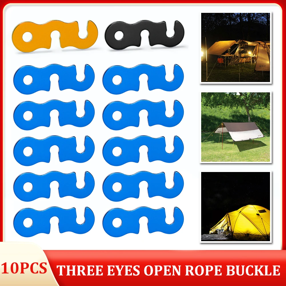 

10pcs Adjustable Camping Tent Cord Rope Buckle S-Type Aluminum Alloy Tent Securing Tensioners Rope Adjusters For Outdoor Camping