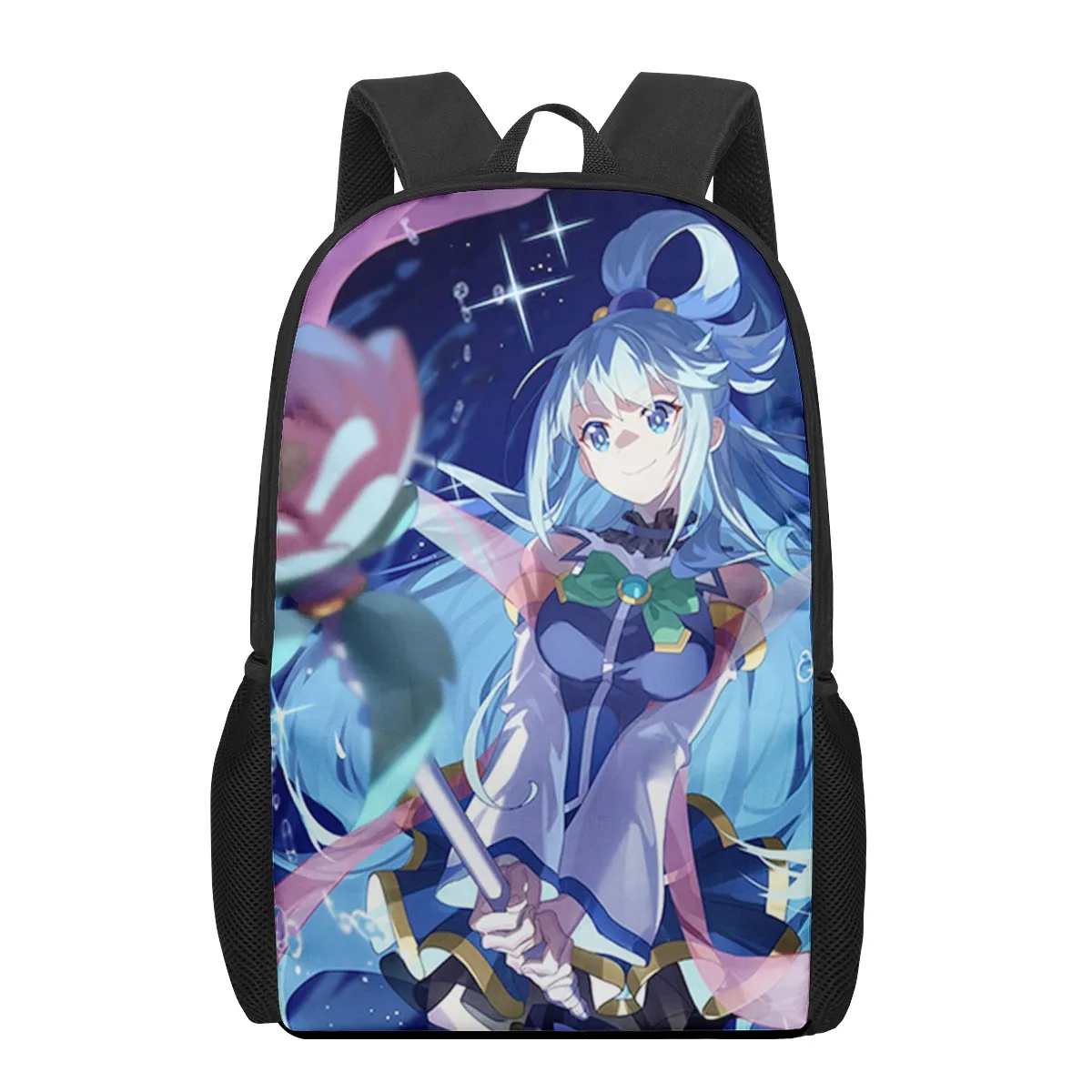 anime aqua konosuba Kids School Bags 3D Printed Book Bag Men 16 Inch Backpack For Teen Boys Kindergarten Bagpack Children Mochil