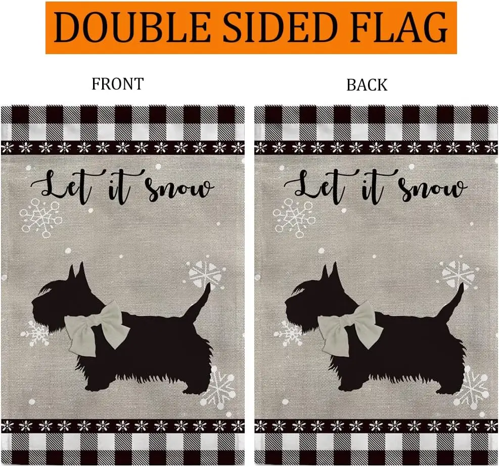 Немецкий короткошерстный указатель Let It Snow Merry Christmas Garden Flag Черно-белый плед из