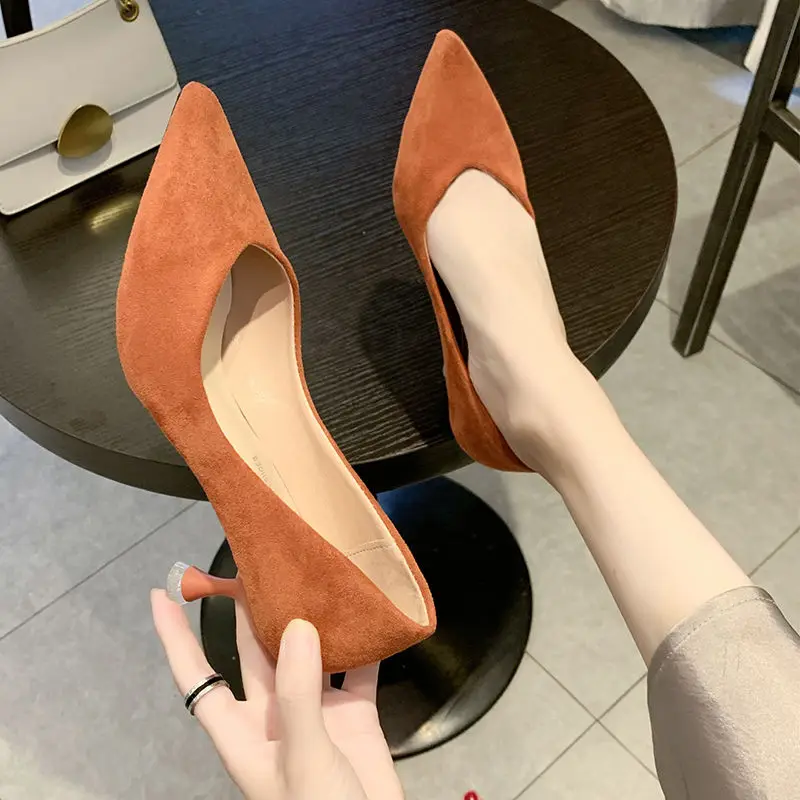 

Ladies Summer Footwear with Medium Heels Shoes for Women 2023 Pointed Toe Office Black Stilito Trend on Promotion Vacation Offer
