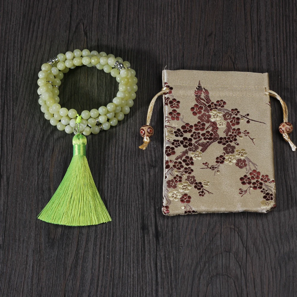 108 Japamala Cotton Tassel Necklace Buddhism Meditation Healing Reiki Jewelry Dropshipping