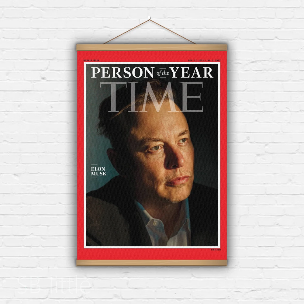 Musk Time Magazine Cover Person 2021 Elon Tesla Painting Poster Decorative Tapestry Design Creativity Wall