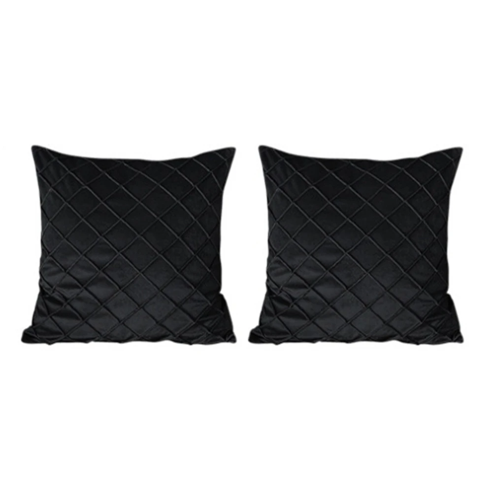 

Velvet Throw Pillow Covers 18X18Inch, Set of 2 Decorative Pillowcase Cushion Case for Sofa Couch Bedroom Car-Black