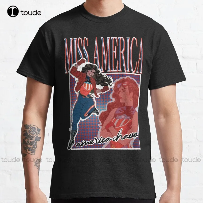

Футболка Miss America | Американский Чавес, классические футболки на заказ, футболка унисекс с цифровой печатью Aldult для подростков, Женская хлопковая футболка