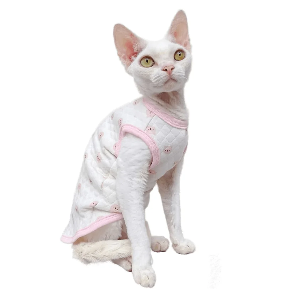 

Sphynx Hairless Cat Devon Rex Clothes Thicken Quilted Warm Anti-allergy Baby Cotton Vest Anti-shedding Sphynx Kitten Clothes