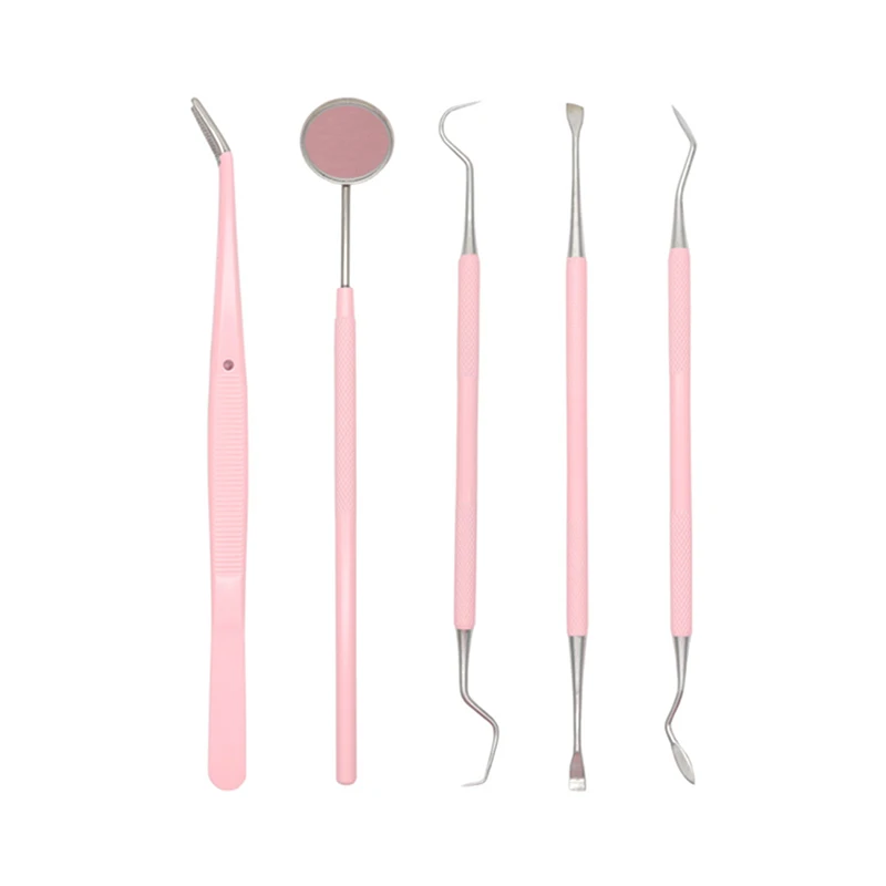 

3/4/5PCS Dental Stainless Steel Examination Probe Set Dentist Lab Hygiene Pick Scaler Mirror Tweezers Examination Cleaning Tools