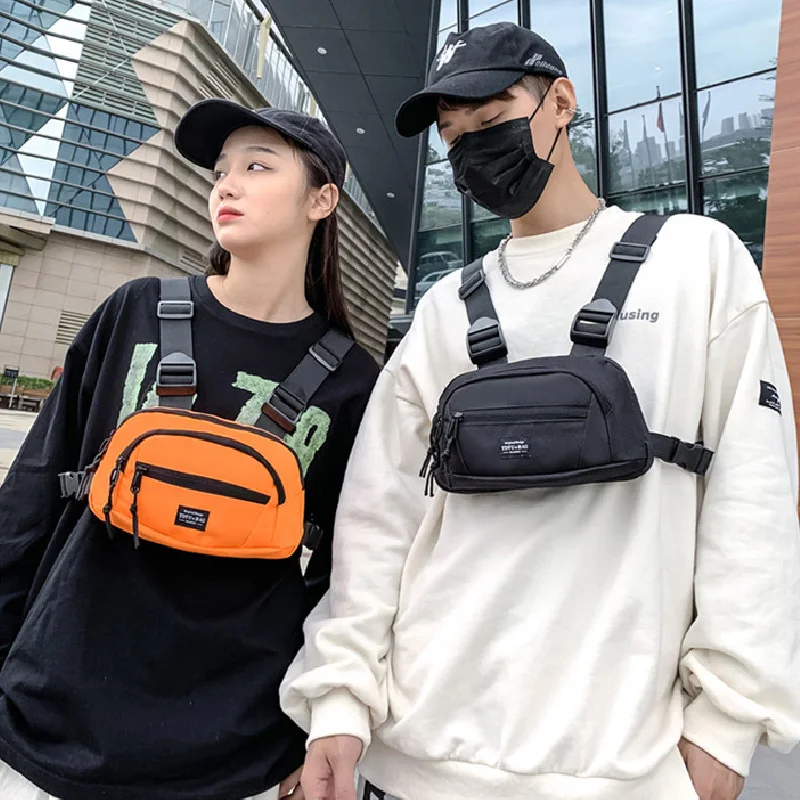 

Нагрудная жилетка в стиле хип-хоп, 2022, Высококачественная нагрудная сумка в стиле унисекс из ткани «Оксфорд», повседневная спортивная нагрудная сумка с несколькими карманами, Прямая поставка